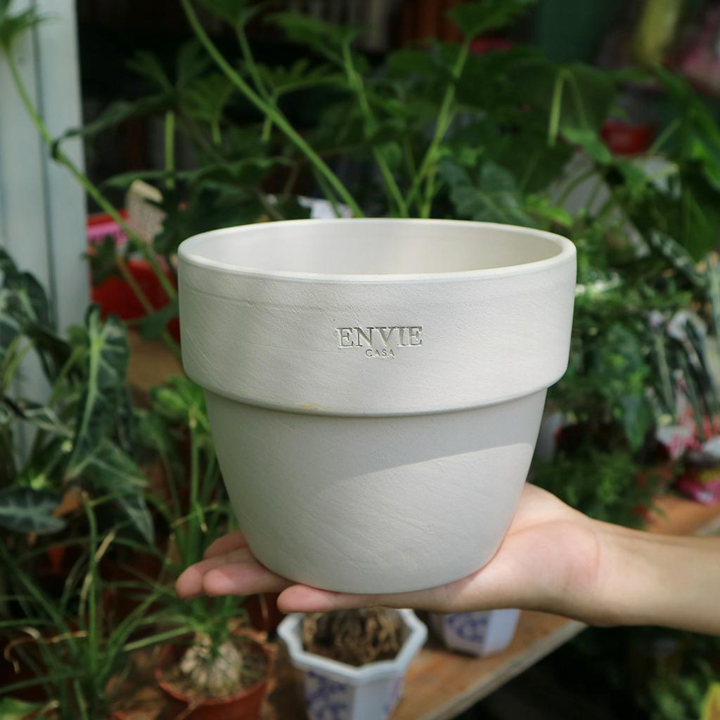 Chậu đất nung ENVIE ly gờ bầu vintage, thích hợp trồng các loại cây kiểng lá