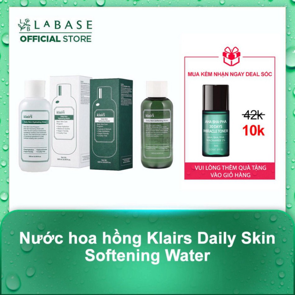 Nước hoa hồng Klairs Daily Skin Softening Water 500ml XZ