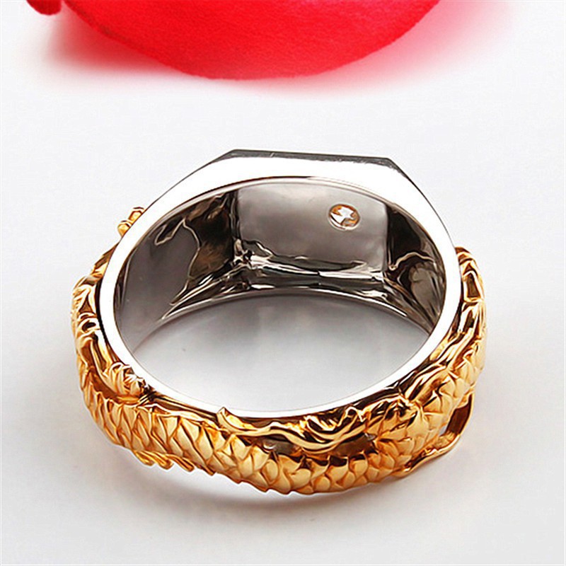 Nhẫn kim cương rồng vàng thời trang nam