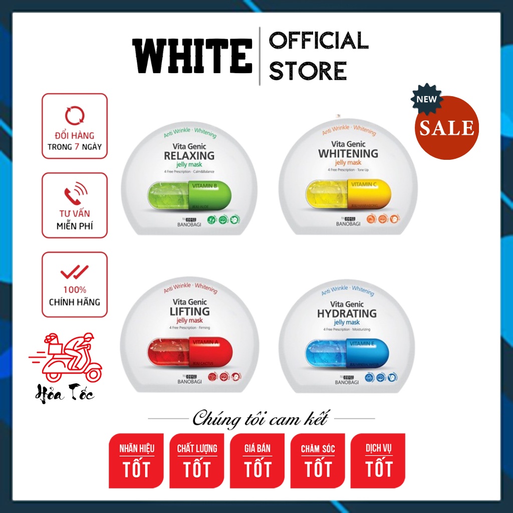  [5 Màu] Mặt nạ viên thuốc Banobagi Vita Genic Jelly Mask - White Store