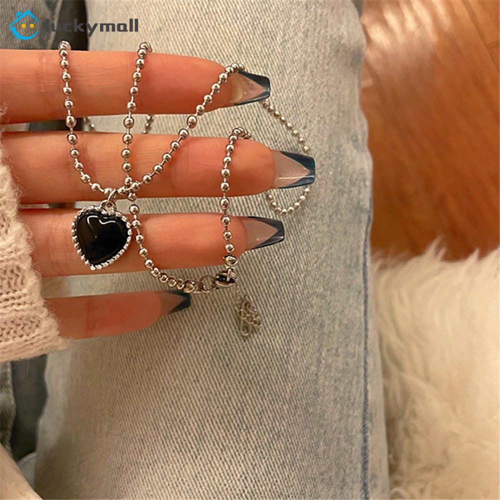Vòng cổ mặt đá hắc diện thạch thời trang cho nữ