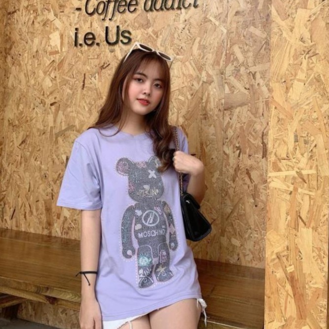 Áo thun nữ - áo phông nam đính đá chất liệu vải cotton co giãn 4 chiều mềm mịn from rộng dior | BigBuy360 - bigbuy360.vn