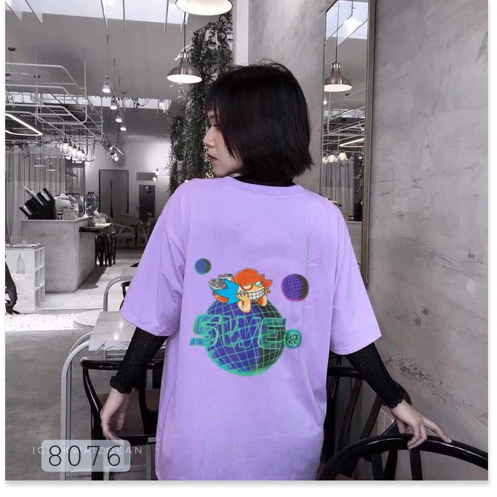 ÁO THUN TAY LỞ NAM NỮ HÌNH MOZZIE WORLD THỜI TRANG CÁCH ĐIỆU HÀN QUỐC 8076