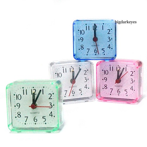 BIG-Bed Travel Mini Di Động Nhỏ Gọn Vuông Thạch Anh Beep Bàn Đồng Hồ Báo Thức Im Lặng