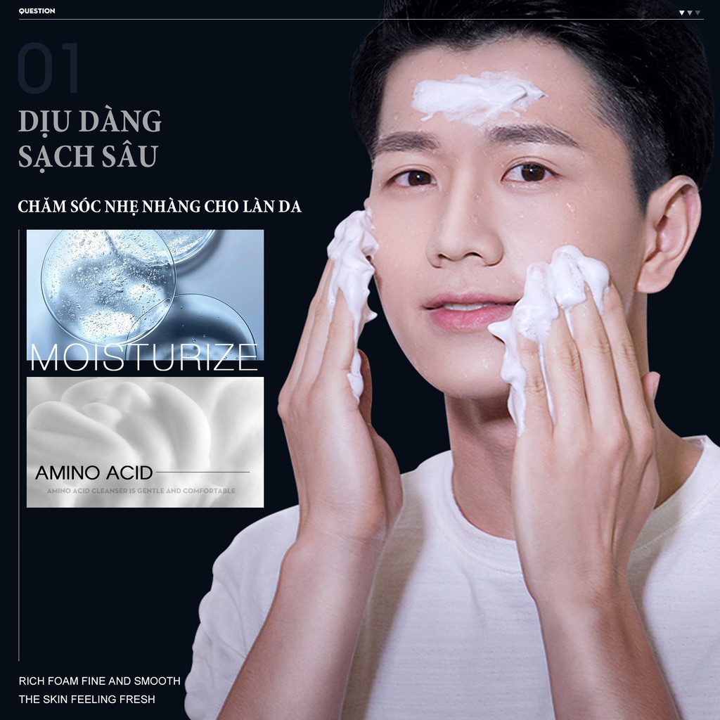 Sữa Rửa Mặt Cho Nam BLUEMAN Hỗ Trợ Giảm Mụn Làm Sáng Da 200ml - Hudu Cosmetics