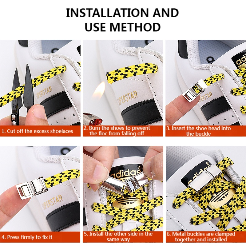 1 Cặp Dây Buộc Giày Co Giãn Bằng Kim Loại Từ Tính Không Cần Buộc Dây