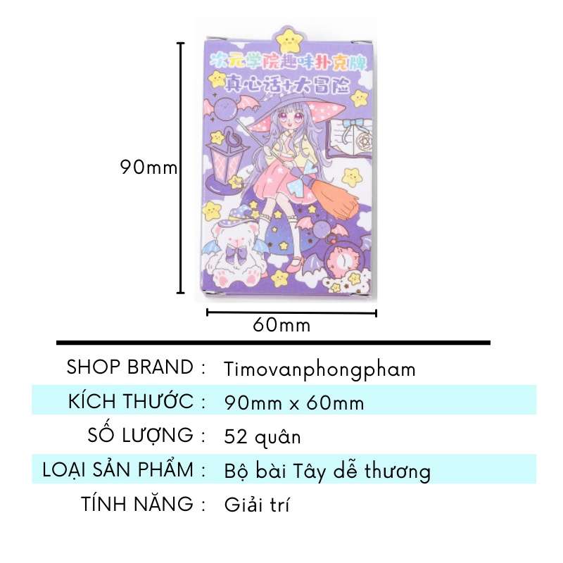 Bộ Bài Tây Poker 52 Lá Đồ Chơi Cute Dễ Thương Giảm Stress Hoạt Hình Anime QT41