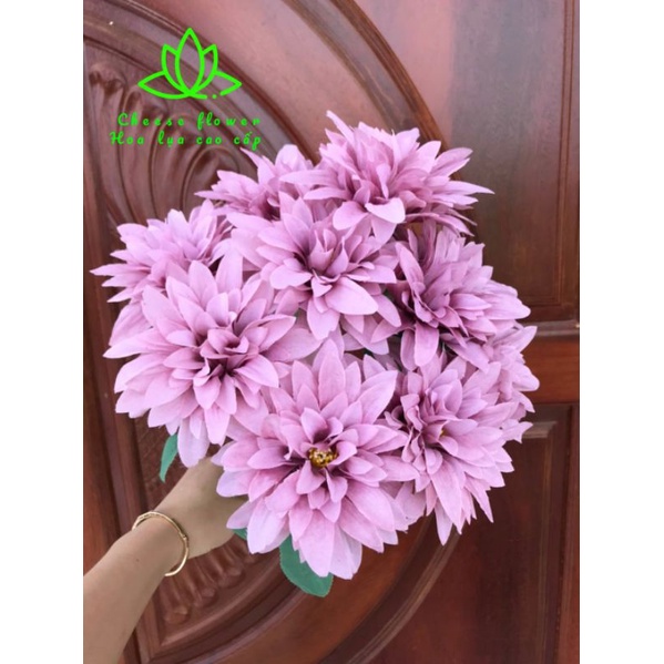 Cụm hoa hồng cánh nhọn-Hoa cúc phale 9 bông trang trí, cắm bình