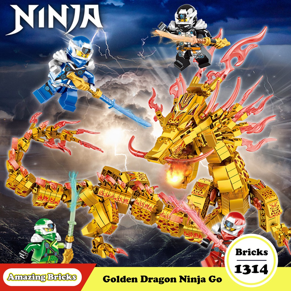 Đồ chơi lắp ghép Rồng thần Ninja Go Phantom - Leduo 76058 Golden Dragon lắp ráp trí tuệ - Đồ chơi trẻ em