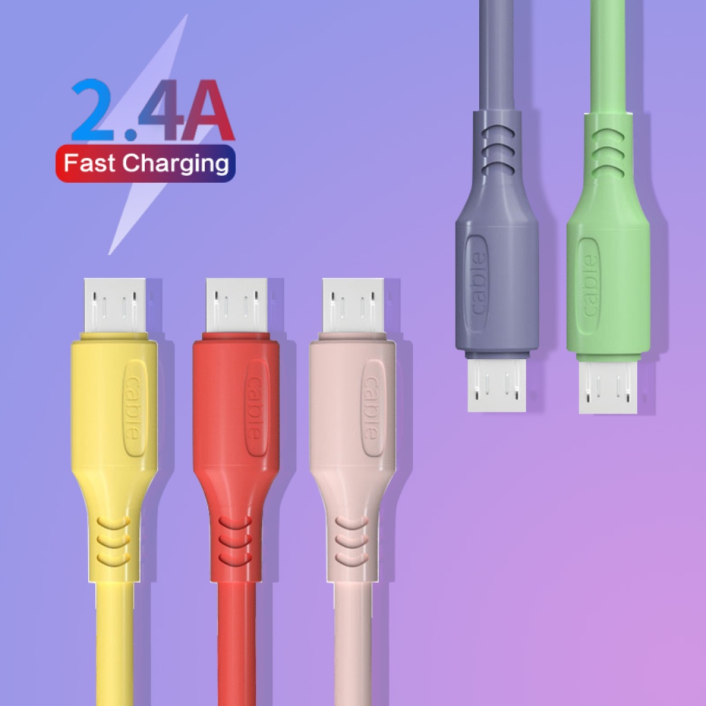 Dây Cáp Sạc Đồng Bộ Dữ Liệu Micro USB Bằng Silicone Dài 1.2m Cho Điện Thoại Android