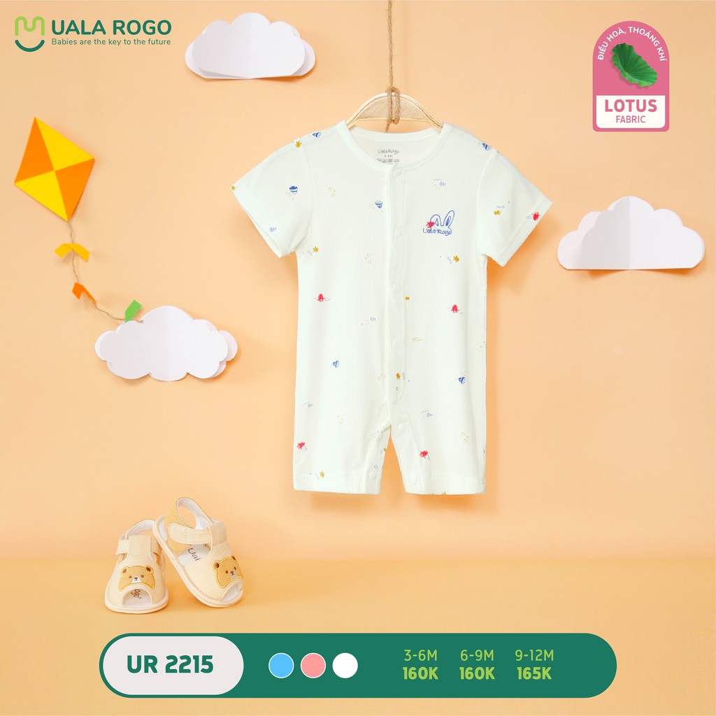 UR2215 Body cộc tay Uala Rogo vải sợi sen (3-12M)