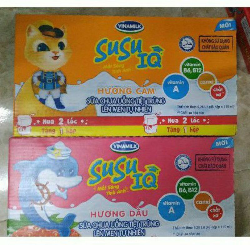 Thùng Sữa Susu dâu hoặc cam IQ Vinamilk