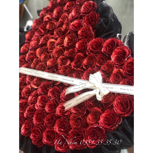 Bó hoa nhũ 50-100 bông phủ ren, hoa sinh nhật, hoa nhũ, hoa sáp