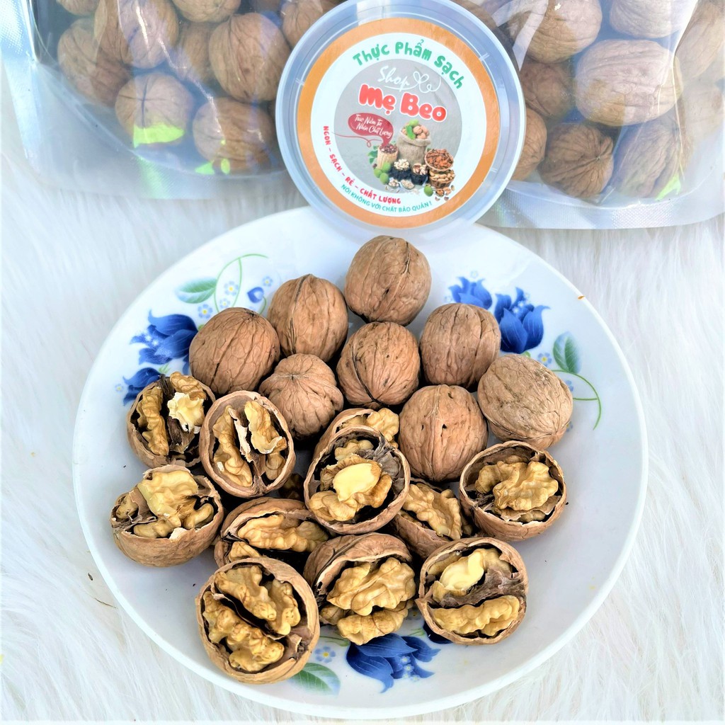 Hạt óc chó Mỹ hữu cơ nguyên vỏ tươi Tặng đồ tách vỏ 500G