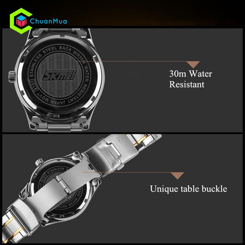 Đồng hồ Nam Skmei 9101 số kim cương DHA345 | BigBuy360 - bigbuy360.vn