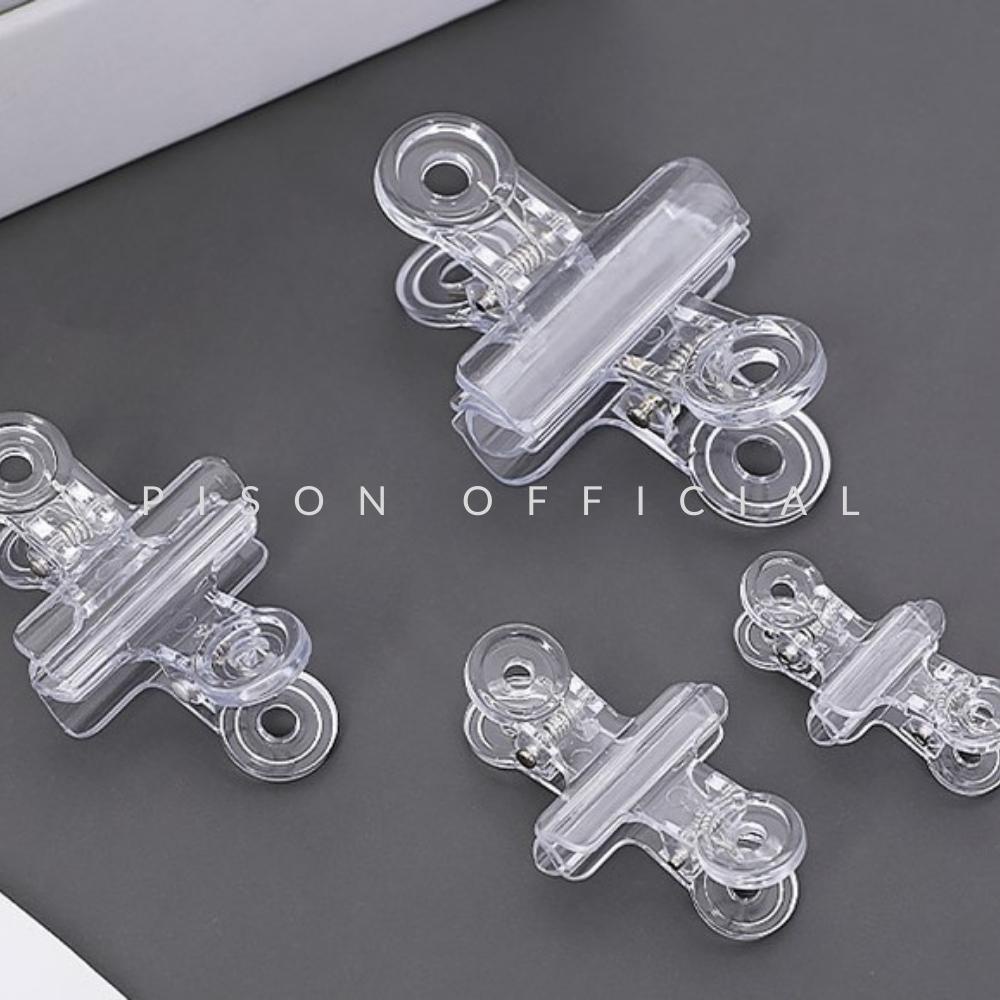 Kẹp tài liệu nhựa mini Trong suốt Pison nhỏ gọn không làm rách giấy - 1 cái