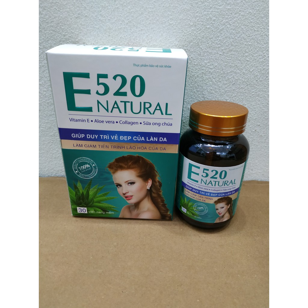 VIÊN UỐNG BỔ SUNG VITAMIN E - ĐẸP DA - MỜ NÁM - SÁNG DA - E520 NATURAL - COLLAGEN - SỮA ONG CHÚA - LÔ HỘI - LỌ 30 VIÊN | BigBuy360 - bigbuy360.vn