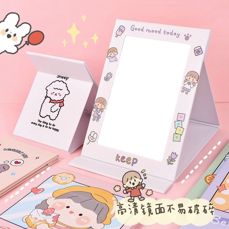 Gương Gấp Để Bàn Dễ Thương Cute Trang Điểm Mang Theo Tiện Lợi Nhiều Kích Thước