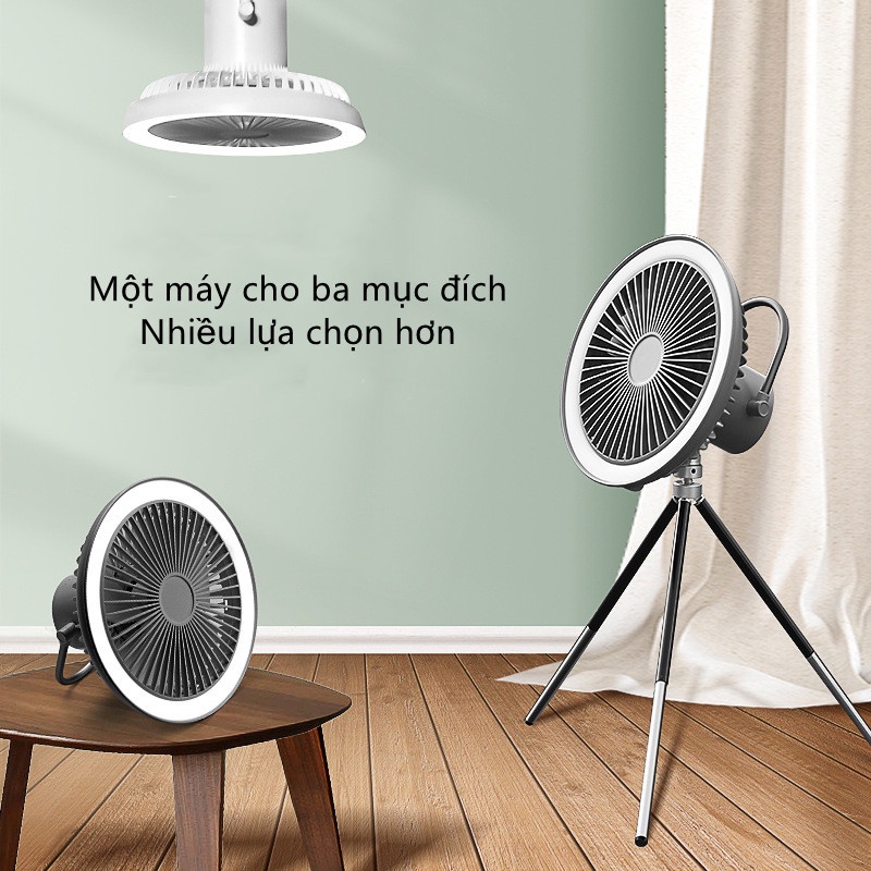 Cắm trại ngoài trời chân máy quạt bàn điều khiển từ xa lều cắm trại quạt trần khối lượng không khí lớn quạt sàn