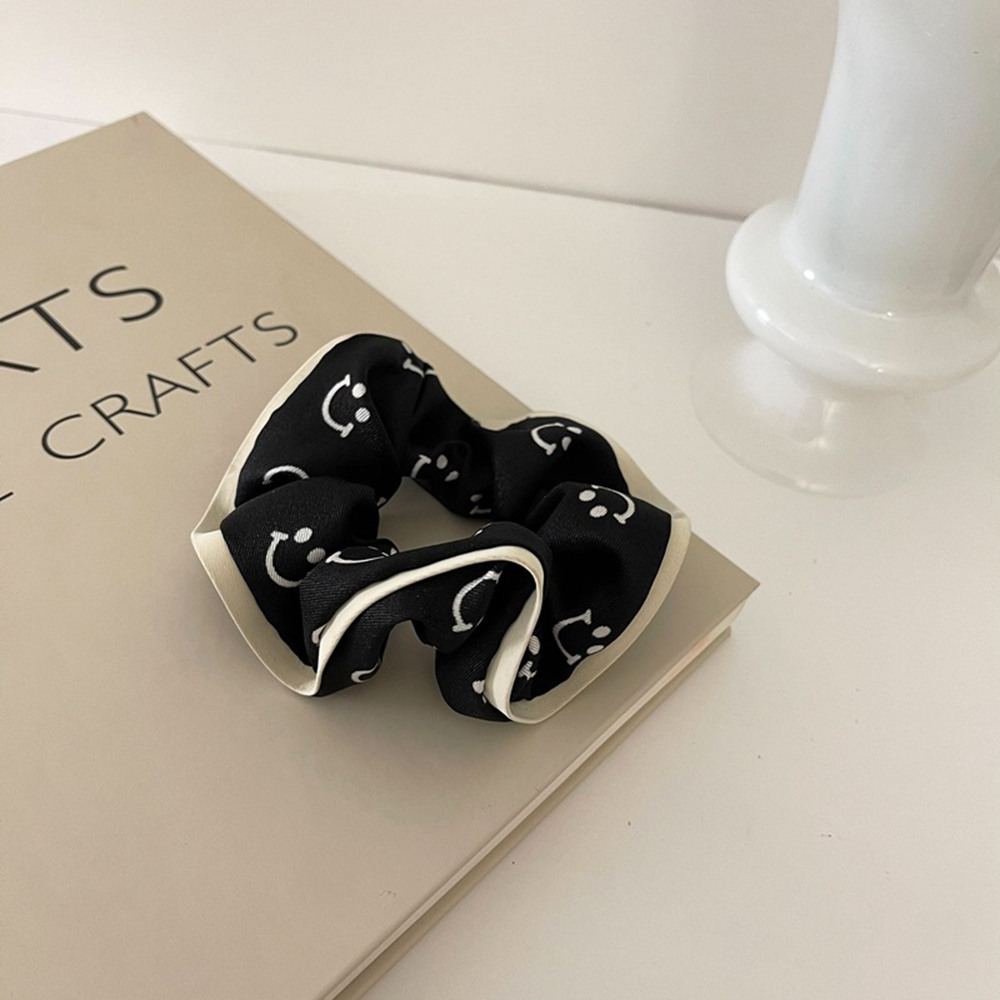 [Hàng Mới Về] Dây Cột Tóc Hình Mặt Cười Đơn Giản Thanh Lịch