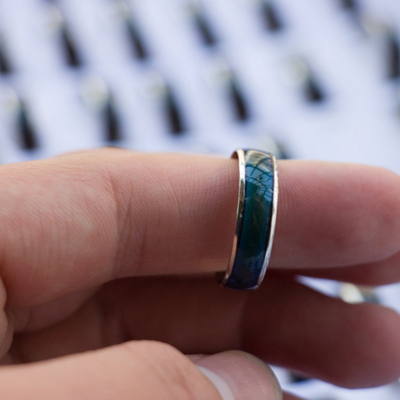 Nhẫn Hình Bầu Dục Cảm Xúc Thay Đổi Màu Sắc Retro