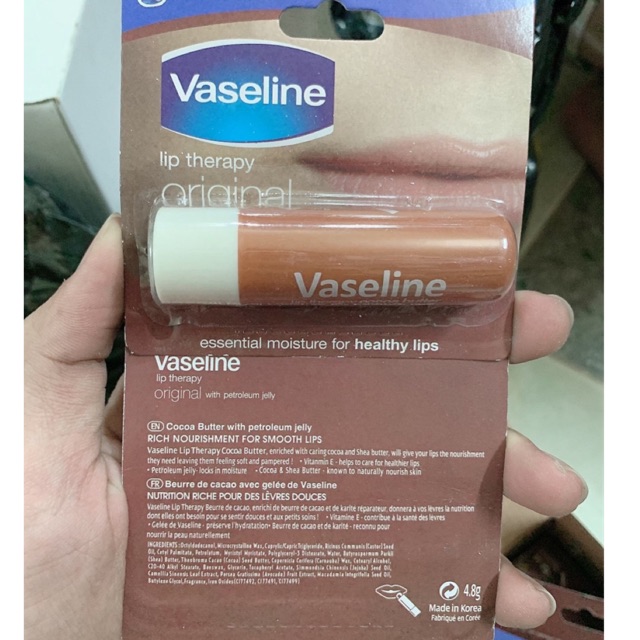 Dưỡng môi Vaseline thỏi nâu