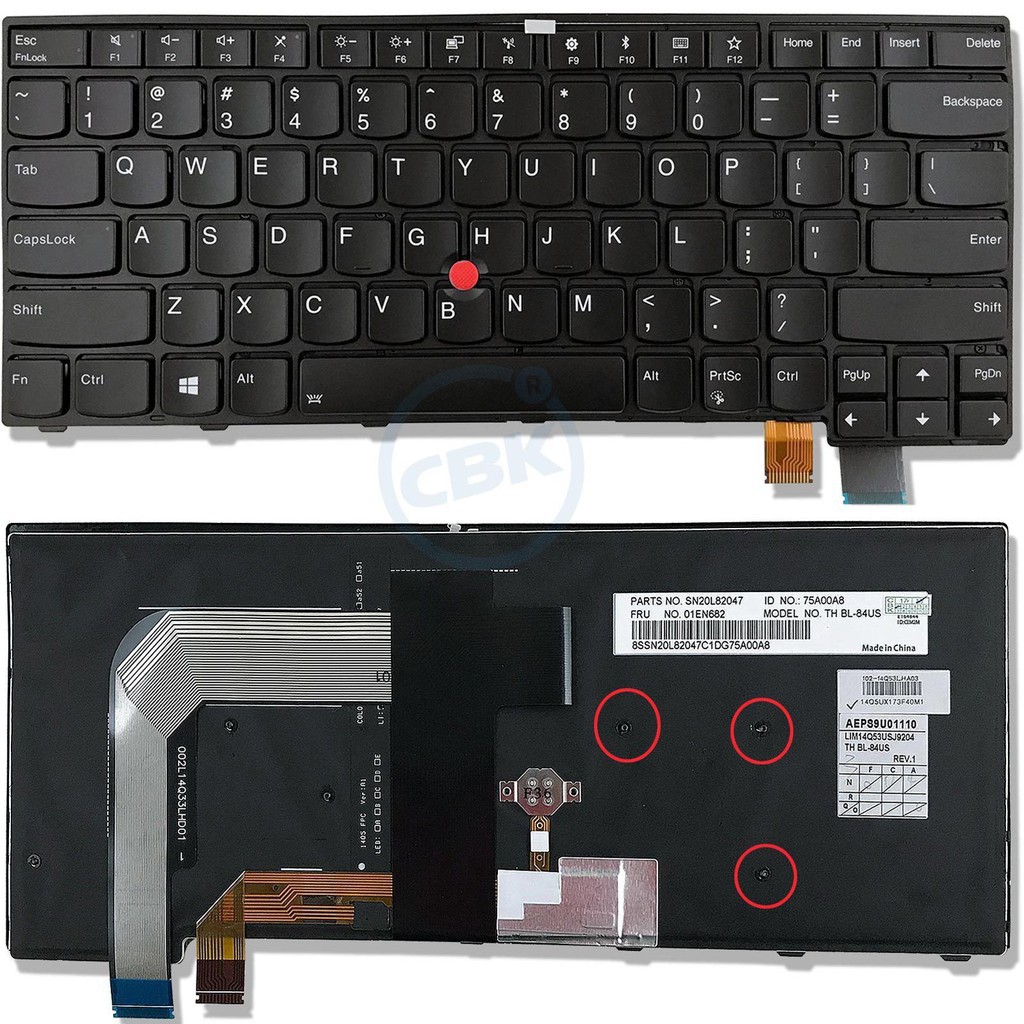 Keyboard - Bàn phím laptop Lenovo ThinkPad T460s T470s - Hàng Zin