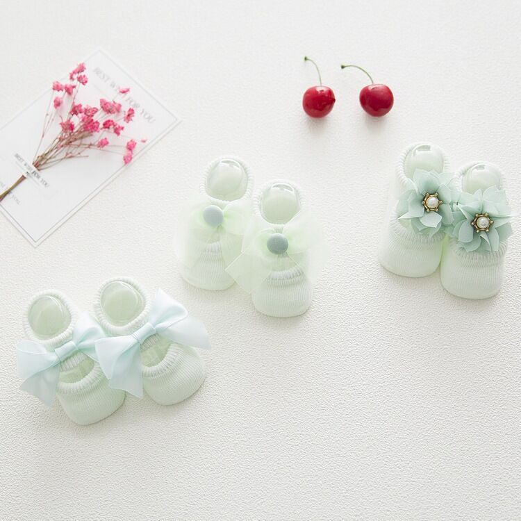Set 3 Đôi Tất cotton Phối Nơ Màu Sắc Ngọt Ngào Cho Bé