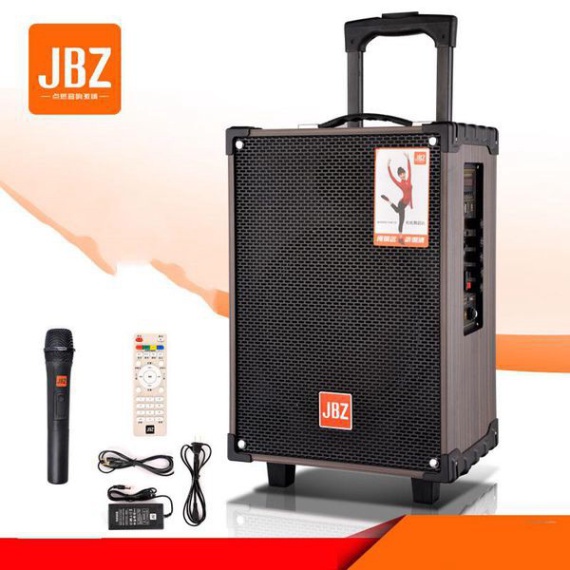 Loa kéo di động JBZ 108-Bass 2 tấcCS-250W+1Micro Không Dây+Remto+adapter sạc+dây tín hiệu tivi