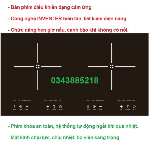 Bệp điện từ âm đôi model bt1, bếp từ đôi thiết kế sang trọng tiết kiệm điện