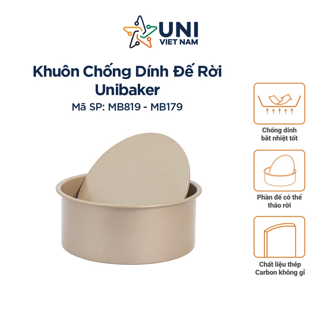 Khuôn chống dính đế rời 16cm Unibaker MB819