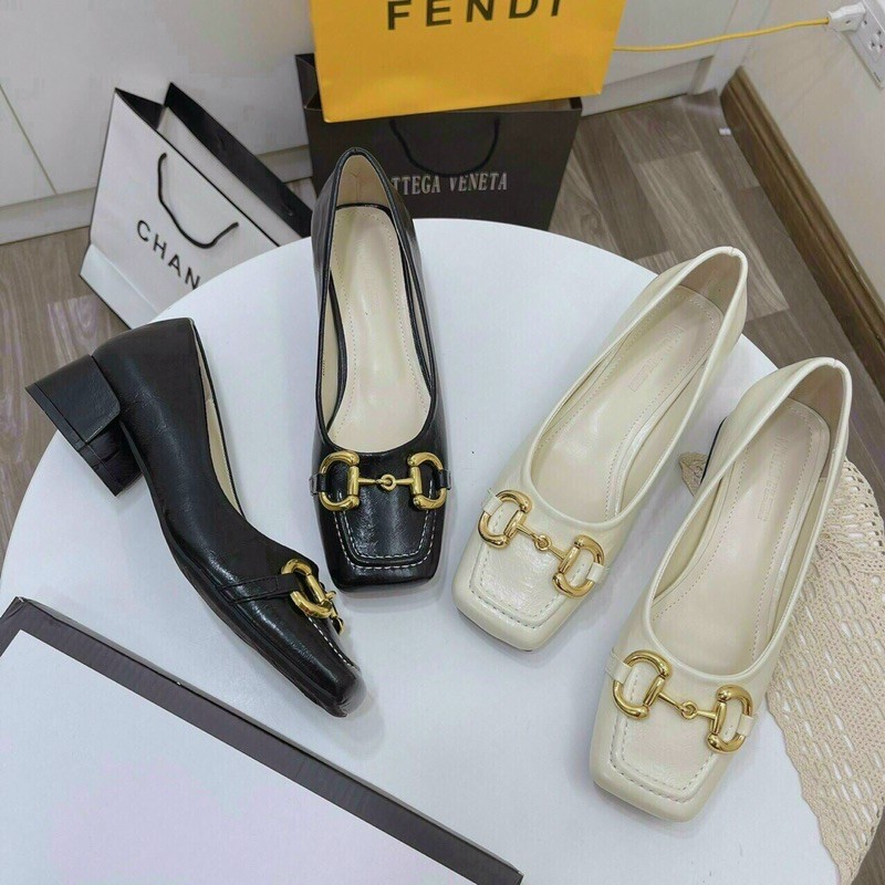 Giày cao gót cao cấp quai xích gót 3p gc