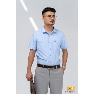 Aó Sơ Mi Nam Lụa Nến Tay Ngắn Có Tui YODY SNM4005
