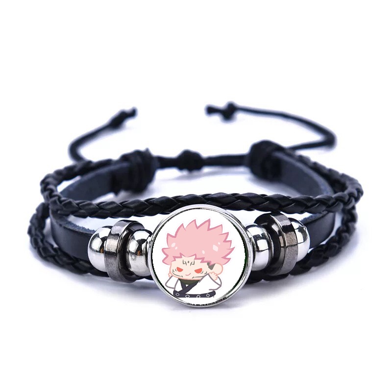 Vòng tay da lộn in hình nhân vật JUJUTSU KAISEN ver TẬP THỂ DỤC anime chibi tiện lợi xinh xắn thời trang