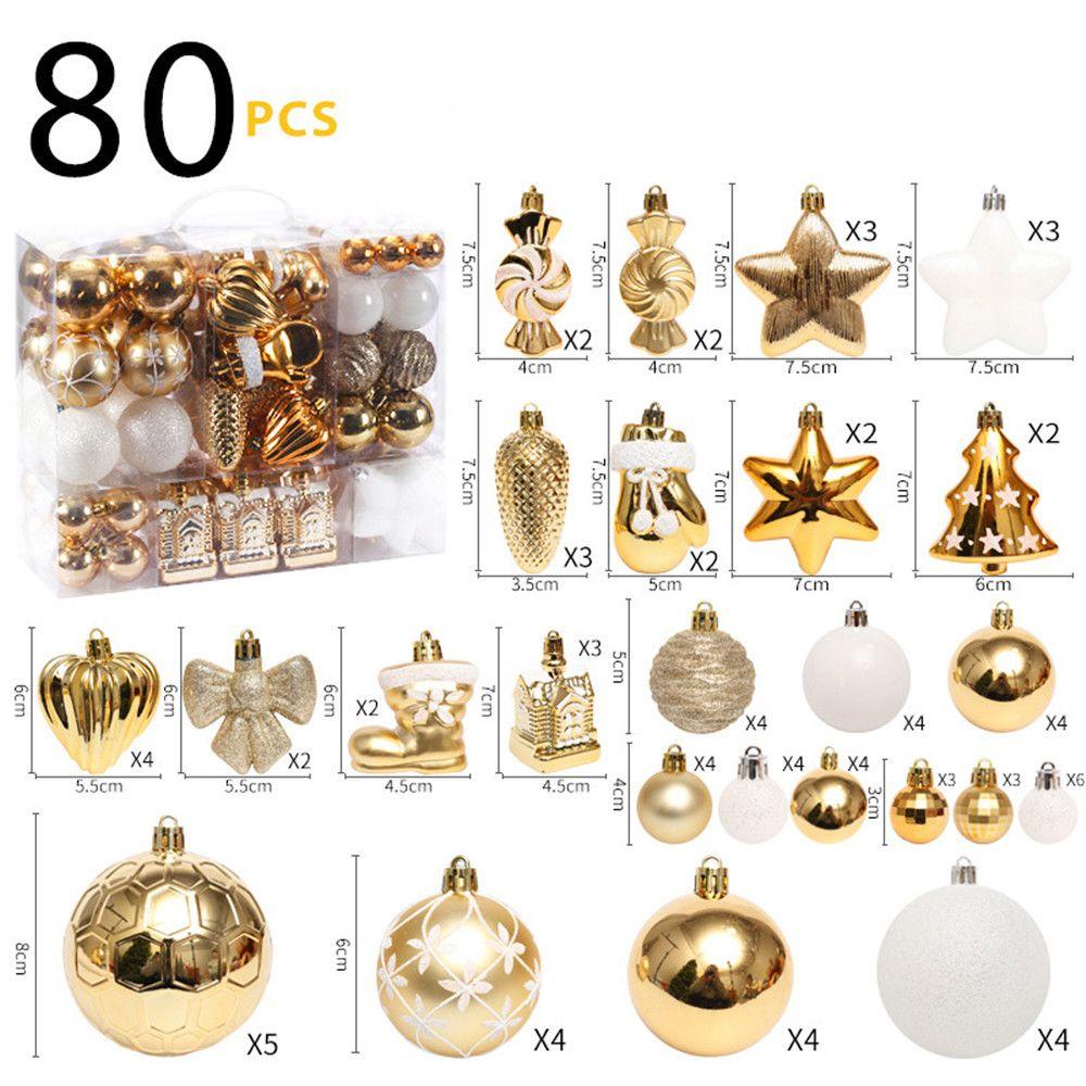 Set 80 Quả Châu Trang Trí Cây Thông Giáng Sinh Năm Mới