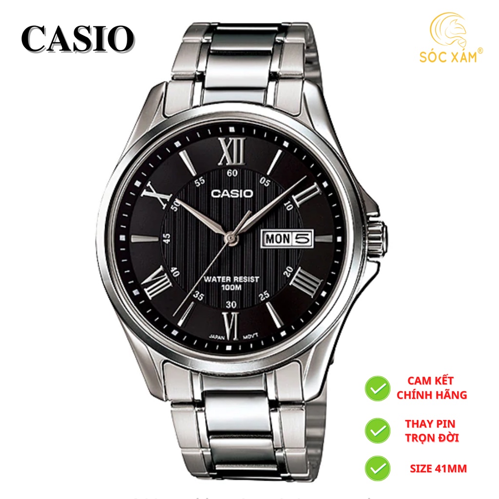 Đồng hồ nam thể thao ❤️ Đồng hồ đeo tay nam thời trang chính hãng Casio MTP-1384D dây thép rẻ