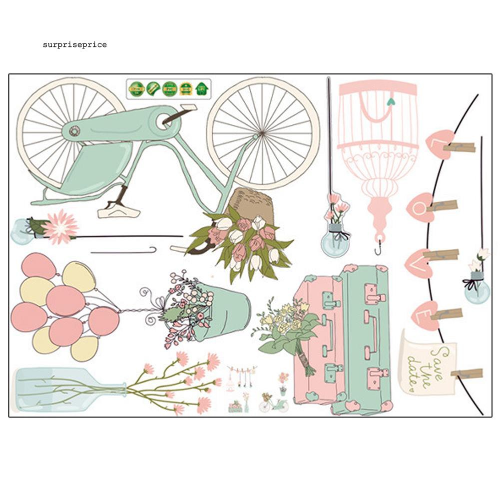 Decal dán tường họa tiết hoa khinh khí cầu