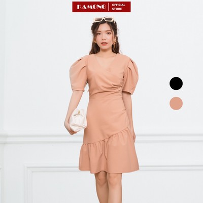 Đầm xếp ly thân nhún tùng KAMONG D120