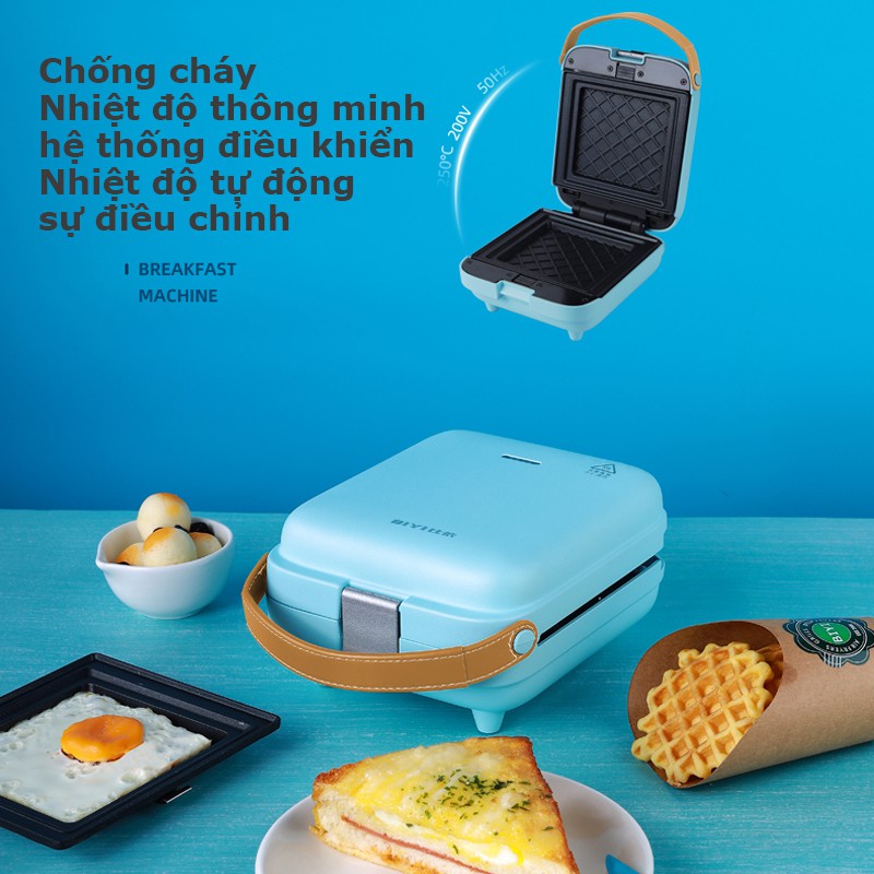 Máy nướng bánh mì Sandwich/Waffle BIYI BM-1513F - Chống cháy, chống bụi, nướng nhanh - BH 12 tháng