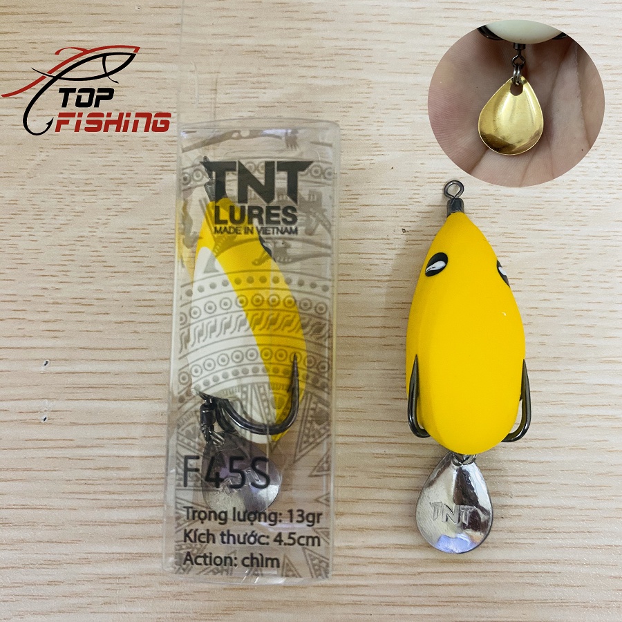 Nhái Hơi F45S TNT Lures ( Tặng Thìa Vàng Độ ) Dài 4,5cm - Nặng 13gr - Action Chìm - TopFishing