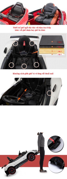 XE Ô TÔ ĐIỆN TRẺ EM SX 1788 (BÁNH CAO SU PHÁT SÁNG, GHẾ DA). Ibox shop để chọn màu nhé 🏎🏎🏎