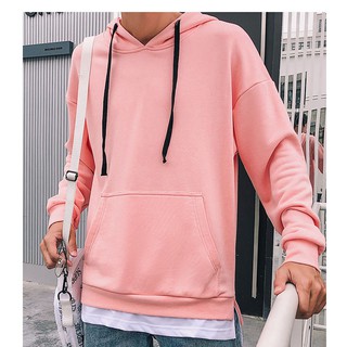 Áo hoodie hồng xẻ tà Fox unisex