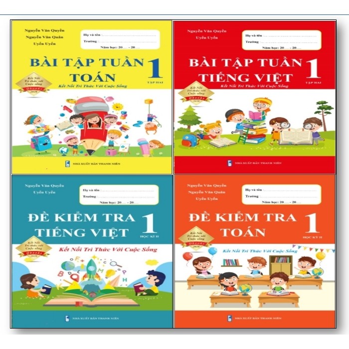 Sách - Combo Bài Tập Tuần và Đề Kiểm Tra Toán và Tiếng Việt - Kết Nối Tri Thức Với Cuộc Sống - Học Kì 2 (4 cuốn)