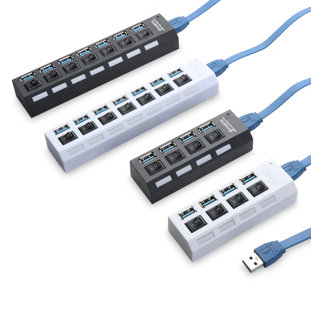 Thiết bị mở rộng cổng USB 3.0 4 / 7 cổng cho máy tính