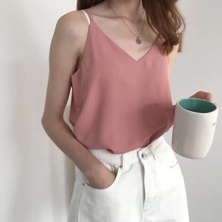 Áo hai dây tim vải voan