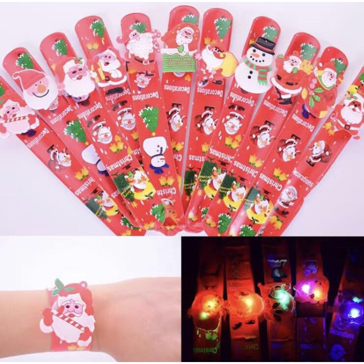 Vòng tay đồng hồ noel phát sáng cho bé