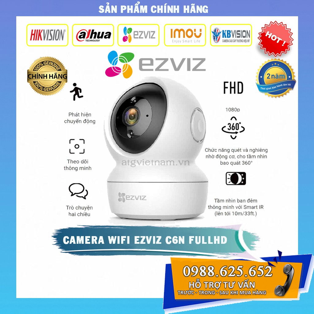 Camera Wifi Ezviz C6N Full HD 1080P - Hàng chính hãng - Bảo hành 2 năm - BÁN CHẠY SỐ 1