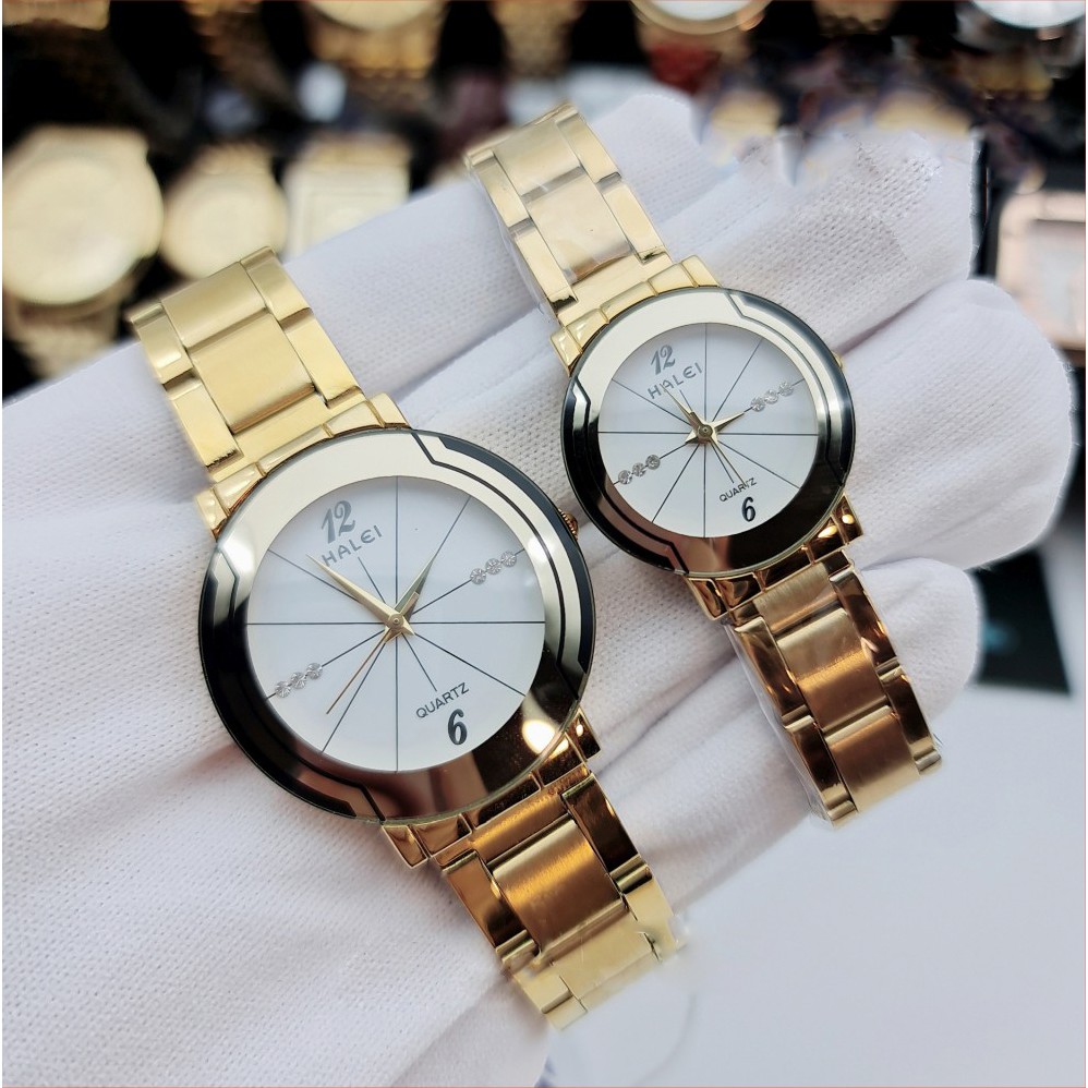Cặp Đồng hồ Halei 457 nam nữ cao cấp chống xước, chống nước tuyệt đối | BigBuy360 - bigbuy360.vn