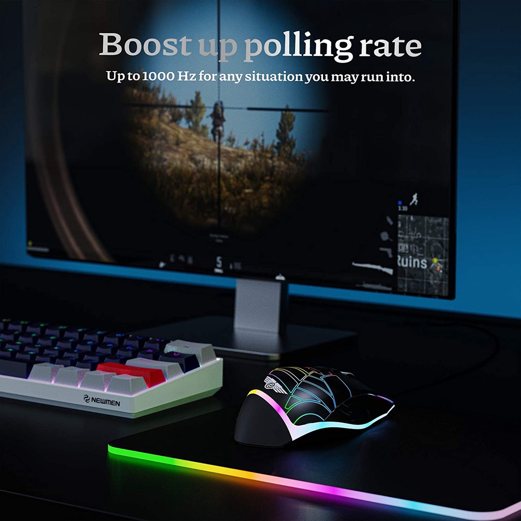 CHUỘT GAMING NEWMEN GX7 PRO LED RGB CHÍNH HÃNG