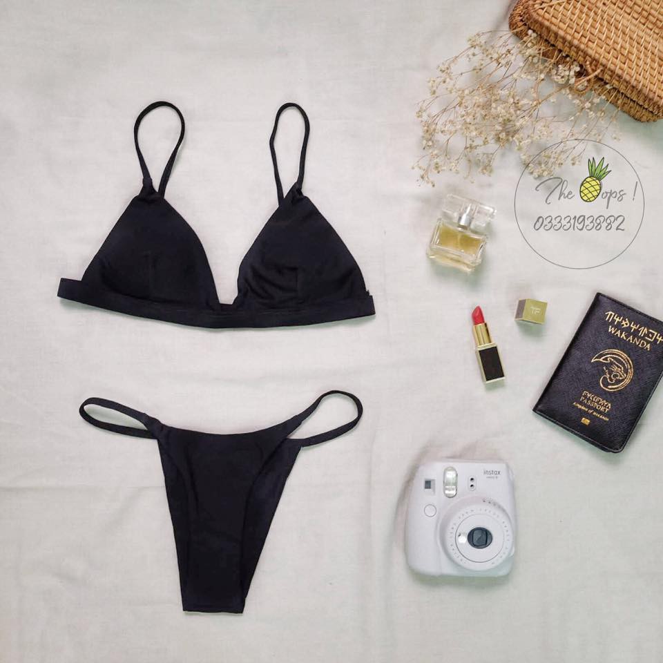[Clip+Ảnh thật] BIKINI 2 mảnh sexy dáng basic 3 màu hồng/cam/đen/vàng | BigBuy360 - bigbuy360.vn